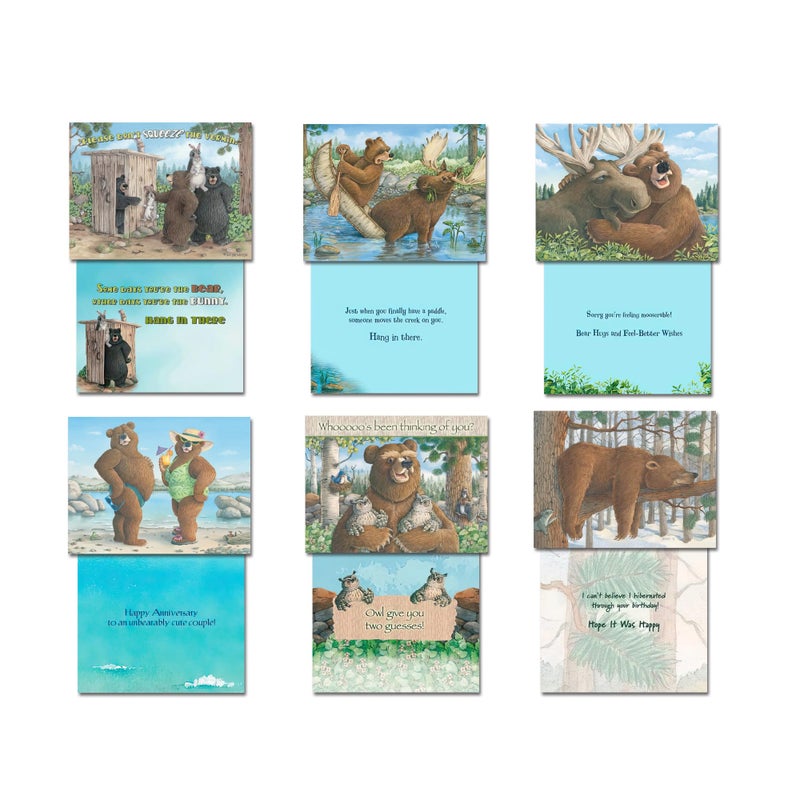 Leanin' Tree, Laughing Bear Art, Greeting Cards Assortment Box, Assorted Cards with Envelopes All Occasion, (20 Funny Cards, 22 Colorful Envelopes) - Image 3
